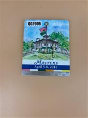 SPORTS MEMORABILIA: AUGUSTA NATIONAL MASTERS BADGE 2018 SERIAL NUMBER QO2905